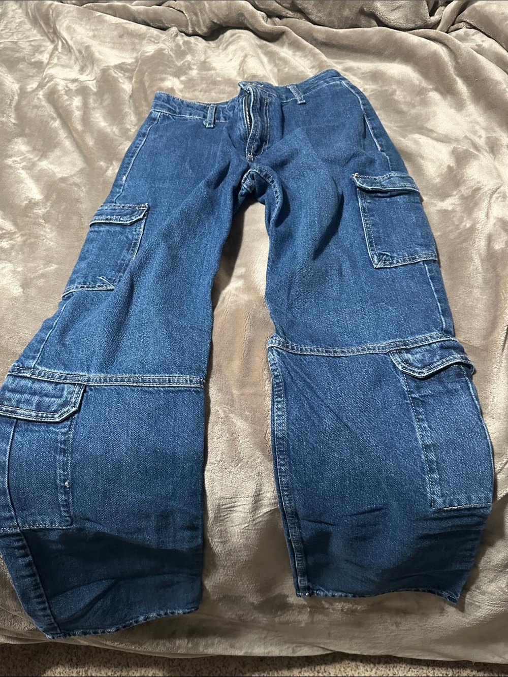 Zara Dark Blue Denim Pants